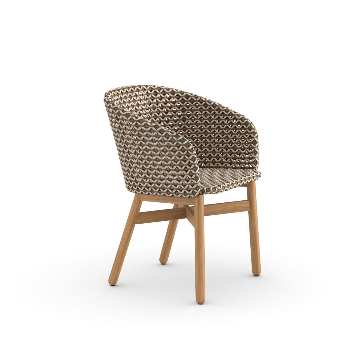 Dedon Mbrace Fauteuil repas avec Teak Base, Coussins en sus Chestnut 151