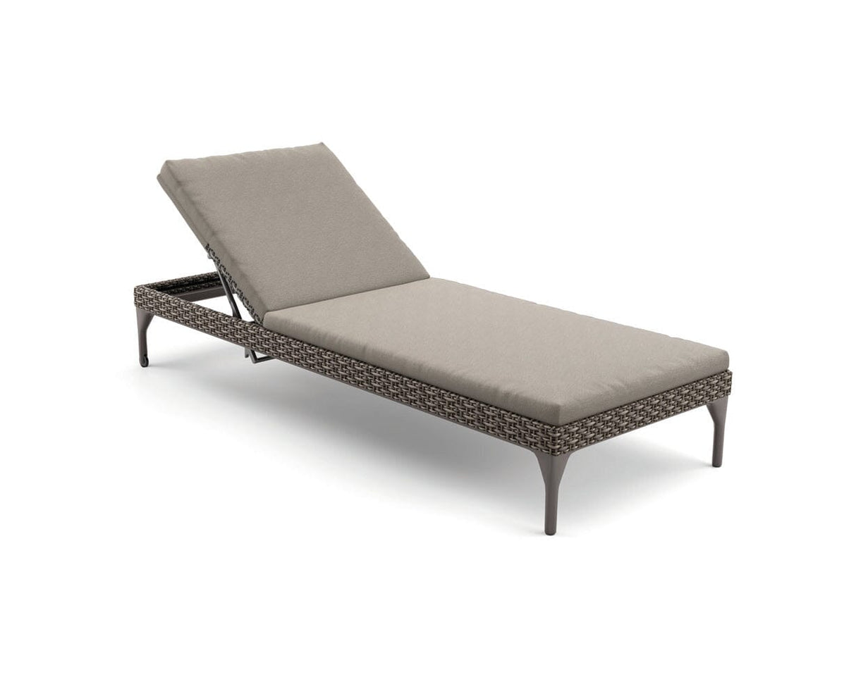 Dedon Mu Chaise longue avec dossier réglable, Coussin en sus Vulcano 099