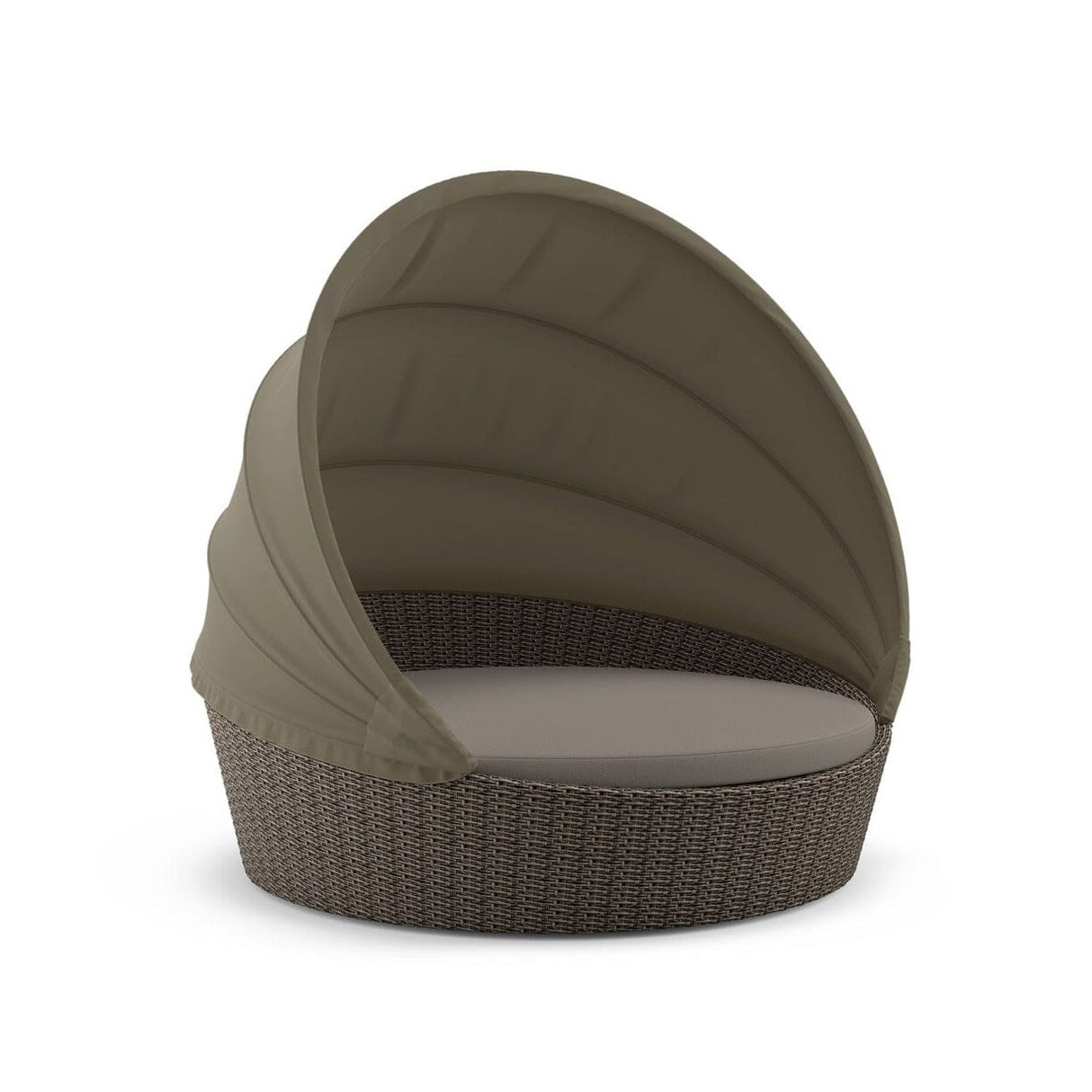 Dedon Orbit Set Loveseat, avec Canopy / Capote en taupe, sling seat, Coussins en sus Vulcano 099