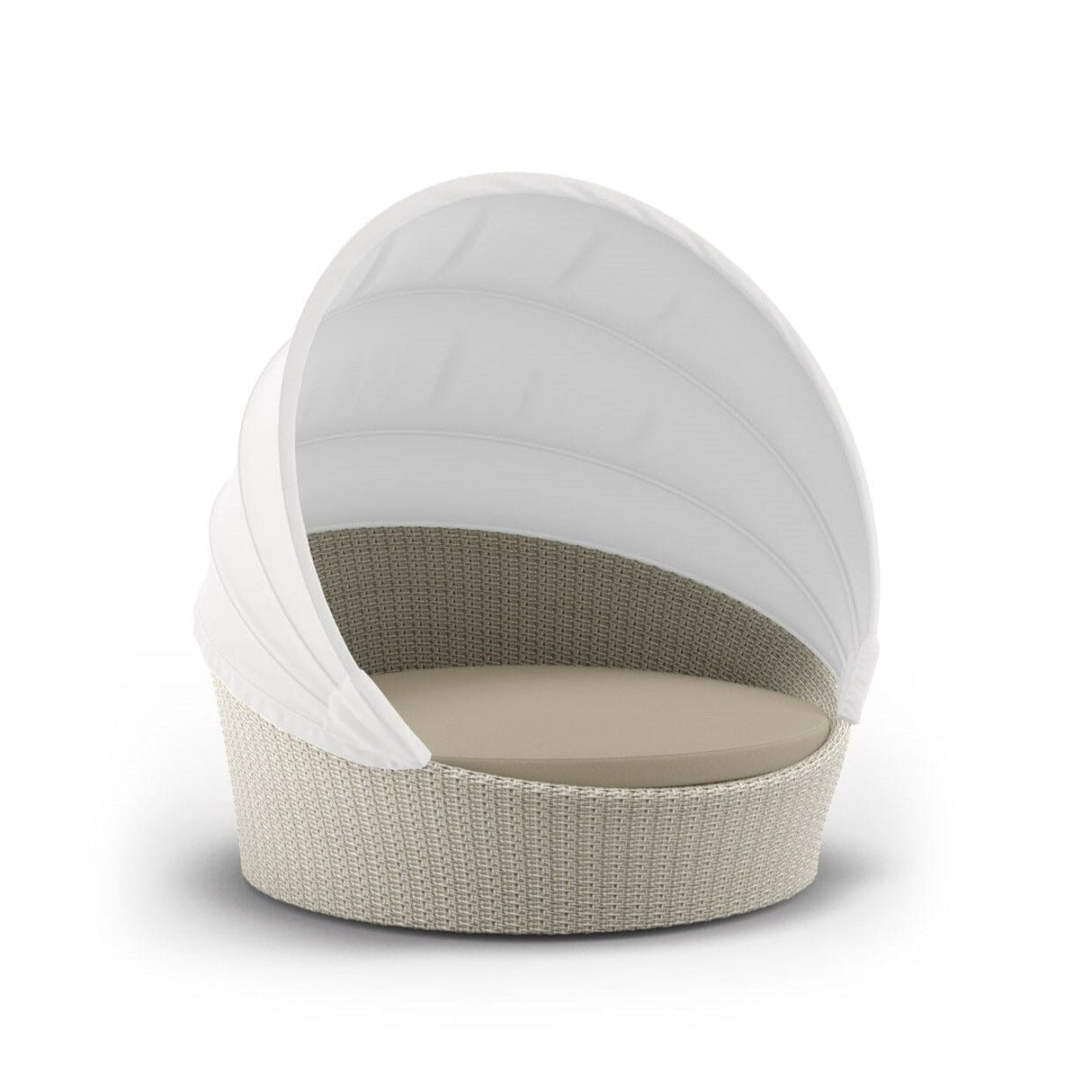 Dedon Orbit Set Loveseat, avec Canopy / Capote en White, sling seat, Coussins en sus Accona 111