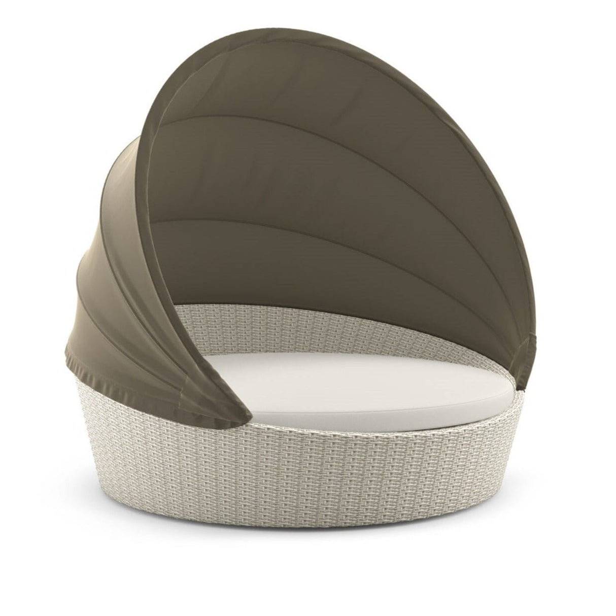 Dedon Orbit Set Loveseat XXL, avec Canopy / Capote en taupe, sling seat, Coussins en sus Accona 111