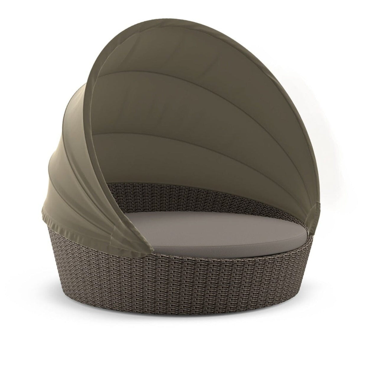 Dedon Orbit Set Loveseat XXL, avec Canopy / Capote en taupe, sling seat, Coussins en sus Vulcano 099