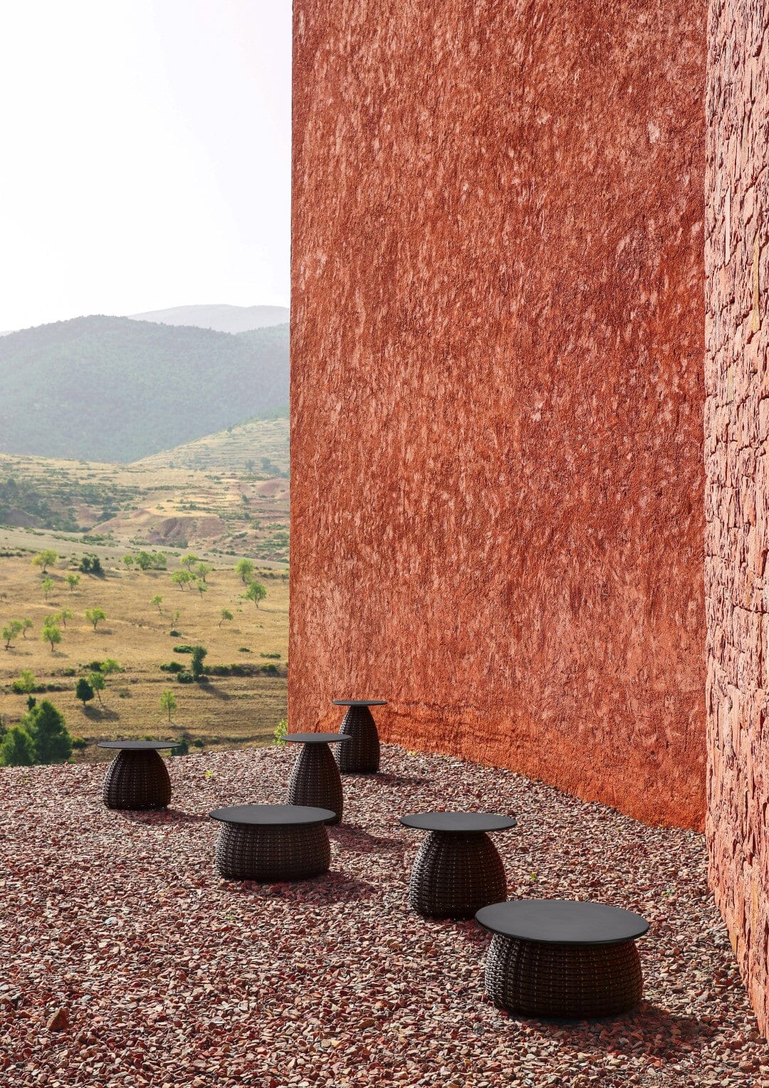 Dedon Porcini Set Side Table / Table d'appoint Ø41cm, hauteur: 51cm, Base tressée