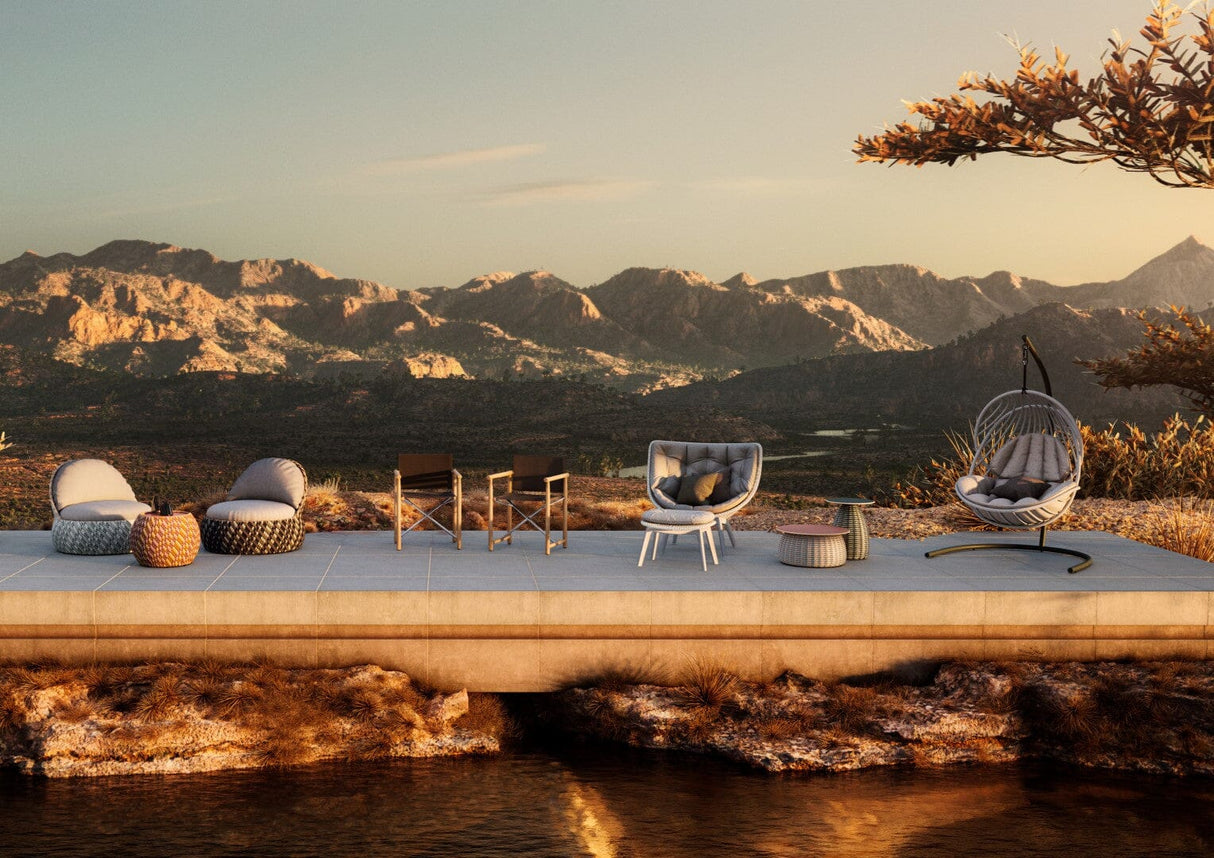 Dedon Porcini Set Side Table / Table d'appoint Ø41cm, hauteur: 51cm, Base tressée