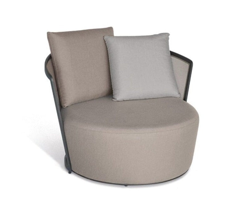 Diphano Cielo Fauteuil Club lounge - Set de coussins inclus Lava AF10 CC2 + Coffee C571 - Tissu Linen C571