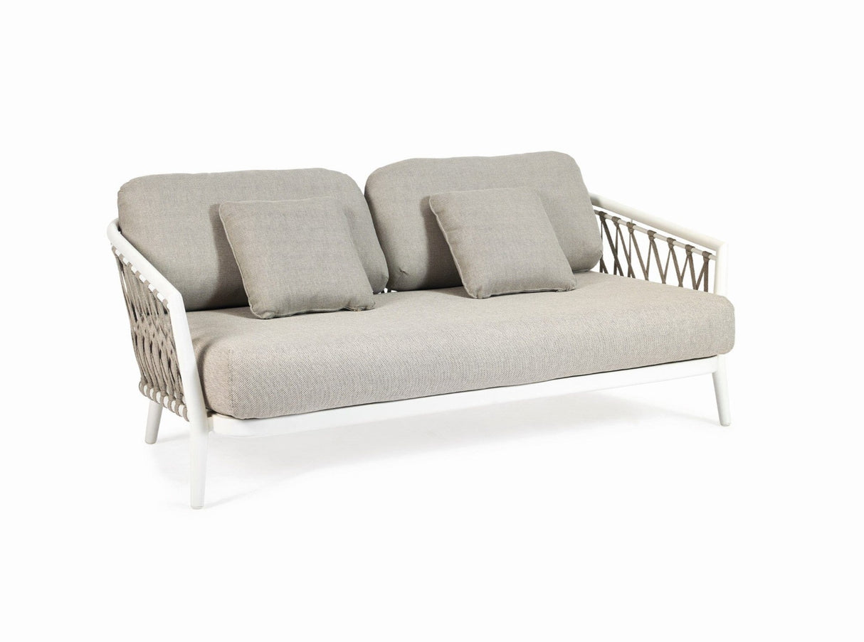 Diphano Diamond Canapé Lounge 2 places - Set de coussins inclus White AF08 + Cordes Rye 4R08 + Tissus Twisted Linen - Tundra