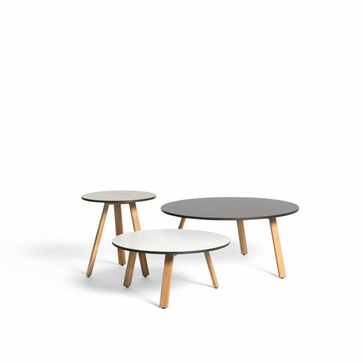 Diphano Easy-Fit Table basse Elite A ronde Ø60cm (H:28cm) Pieds teck - Plateau HPL