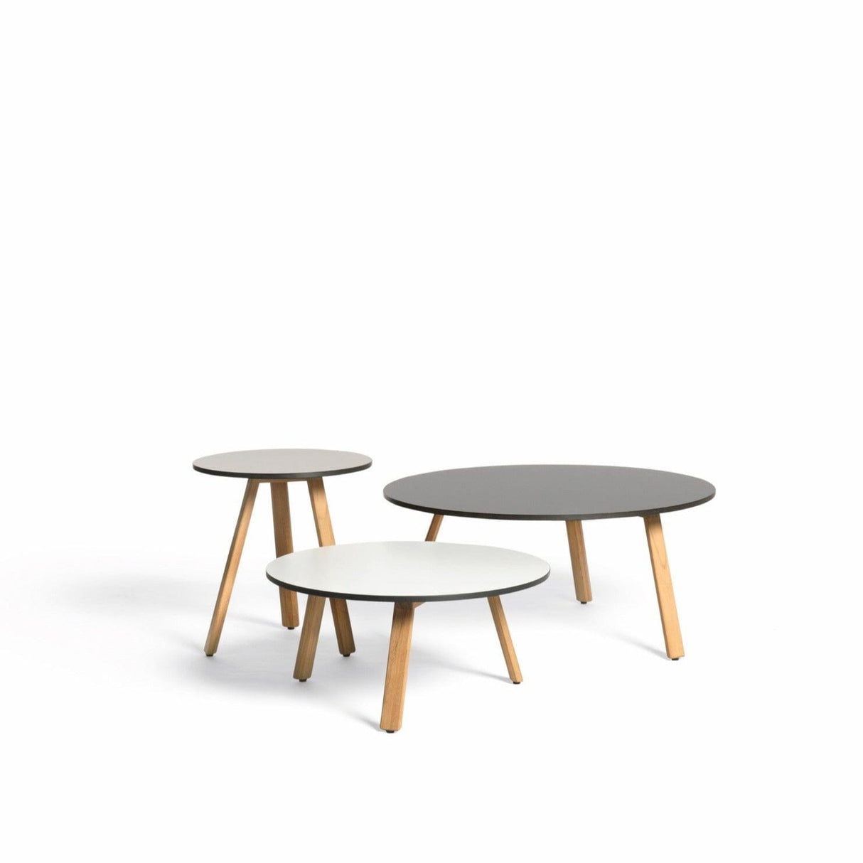 Diphano Easy-Fit Table basse Elite B ronde Ø42cm (H:44cm) Pieds teck - Plateau HPL