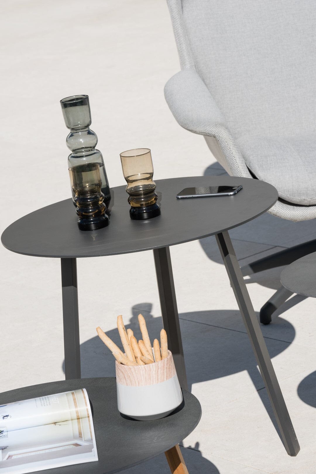 Diphano Easy-Fit Table basse Elite C ronde Ø60cm (H:56,5cm) Pieds alu - Plateau alu