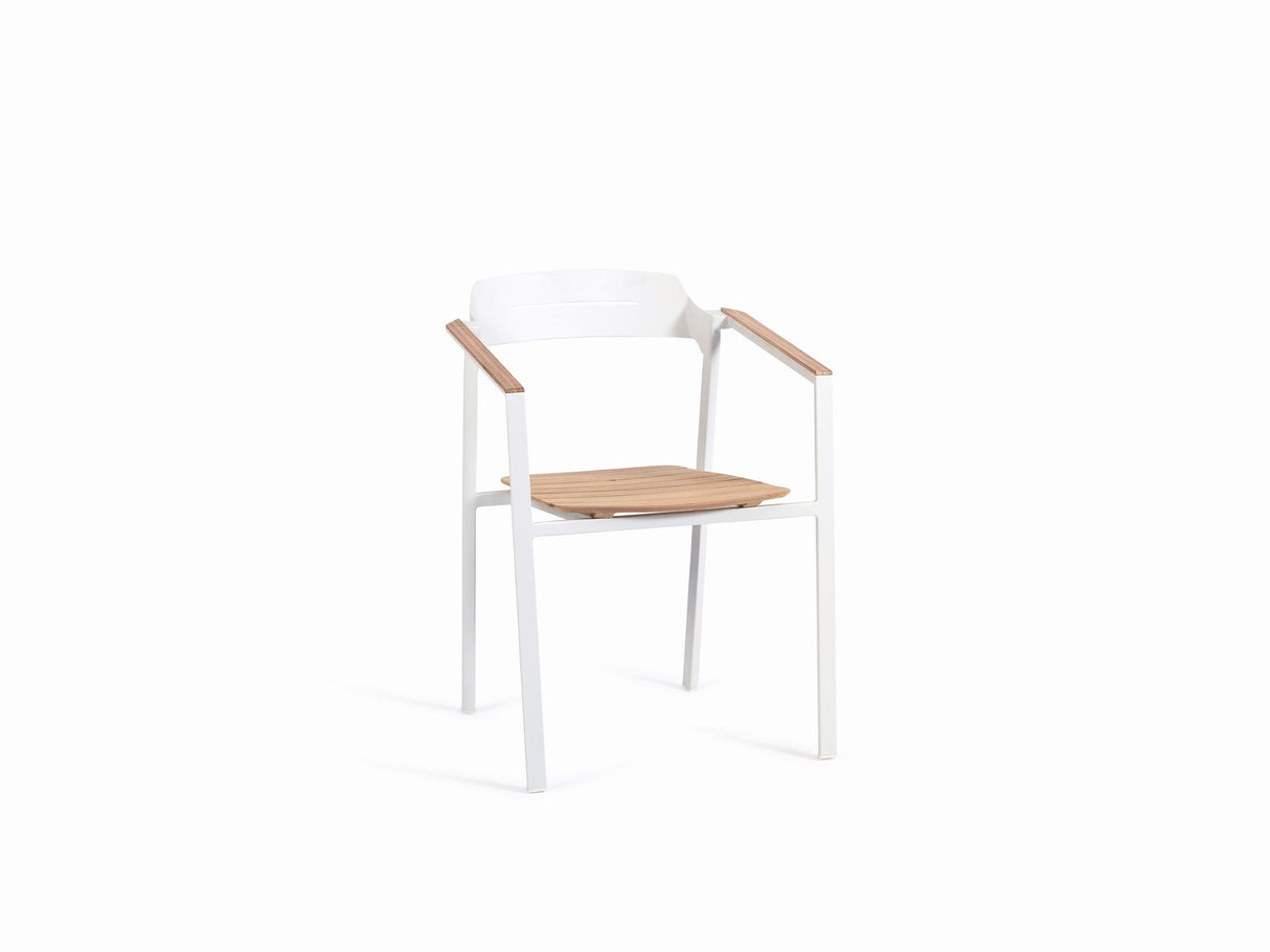 Diphano Icon Fauteuil repas White AF08 + Teck Naturel