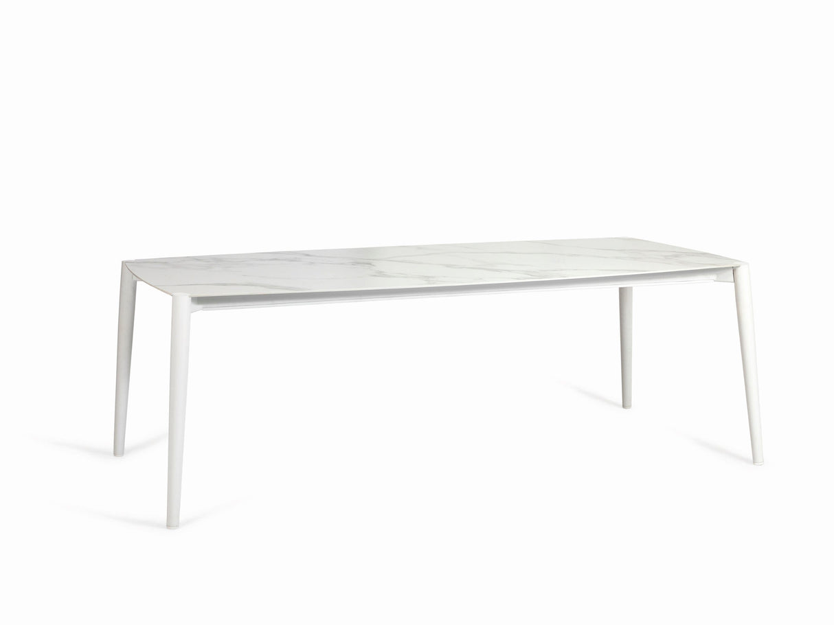 Diphano Icon Table repas 226x104cm White AF08 + Céramique Carrara White 6K03