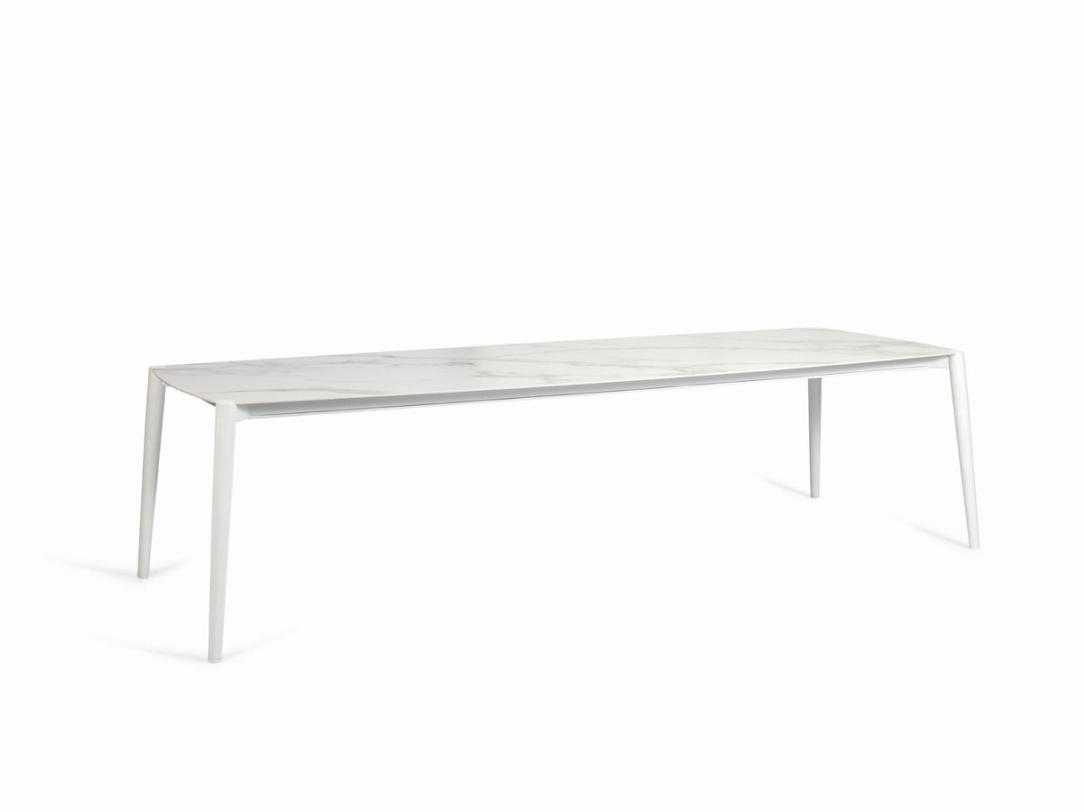 Diphano Icon Table repas 292x104cm White AF08 + Céramique Carrara White 6K03