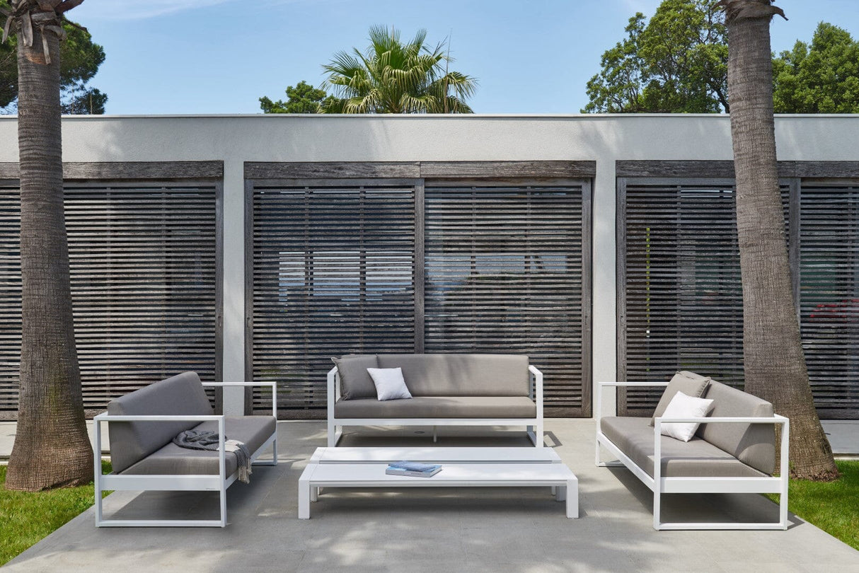 Diphano Landscape-Teak Canapé Lounge 3 places avec teck - Set de coussins inclus