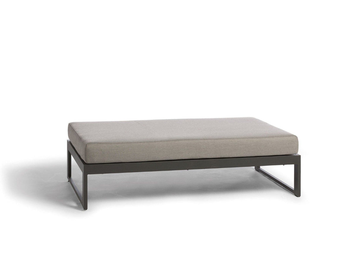 Diphano Landscape-Teak Large Footrest Set de coussins inclus Lava AF10 + Tissu Brown mêlé C551