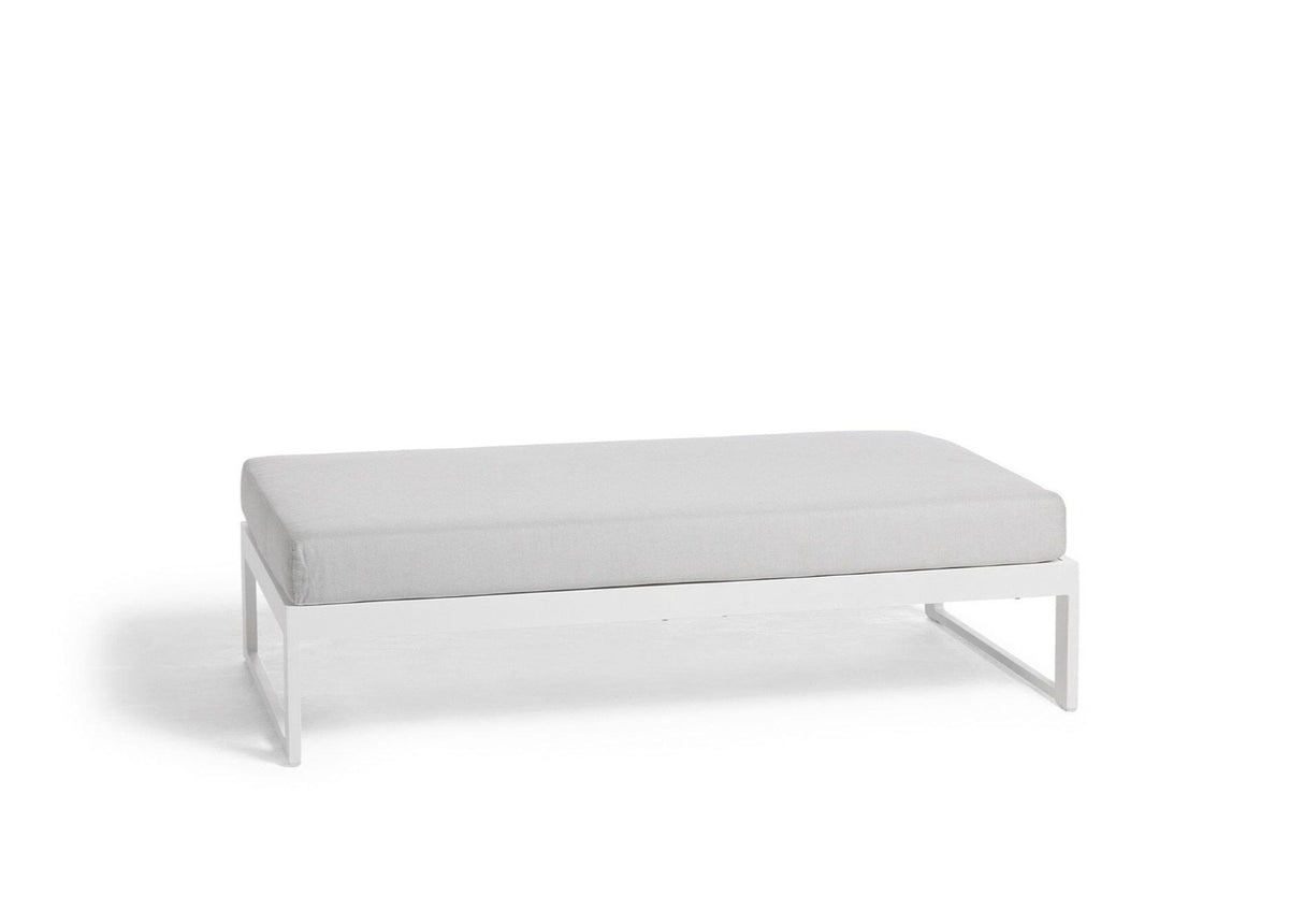 Diphano Landscape-Teak Large Footrest Set de coussins inclus White AF08 + Tissu Shine C531