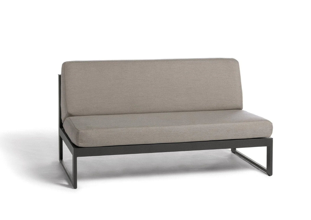 Diphano Landscape-Teak Large middle Seat avec teck - Set de coussins inclus Lava AF10 + Teck Naturel + Tissu Brown mêlé C551