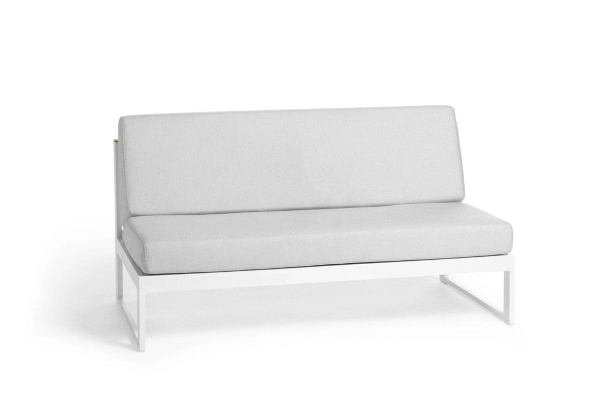 Diphano Landscape-Teak Large middle Seat avec teck - Set de coussins inclus White AF08 + Teck Naturel + Tissu Shine C531