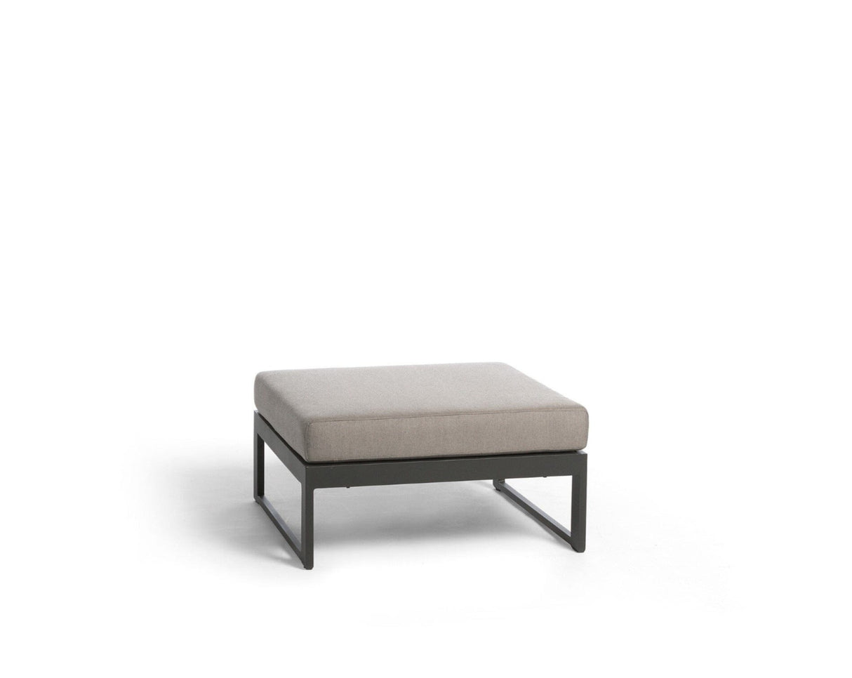 Diphano Landscape-Teak Medium Footstool Set de coussins inclus Lava AF10 + Tissu Brown mêlé C551