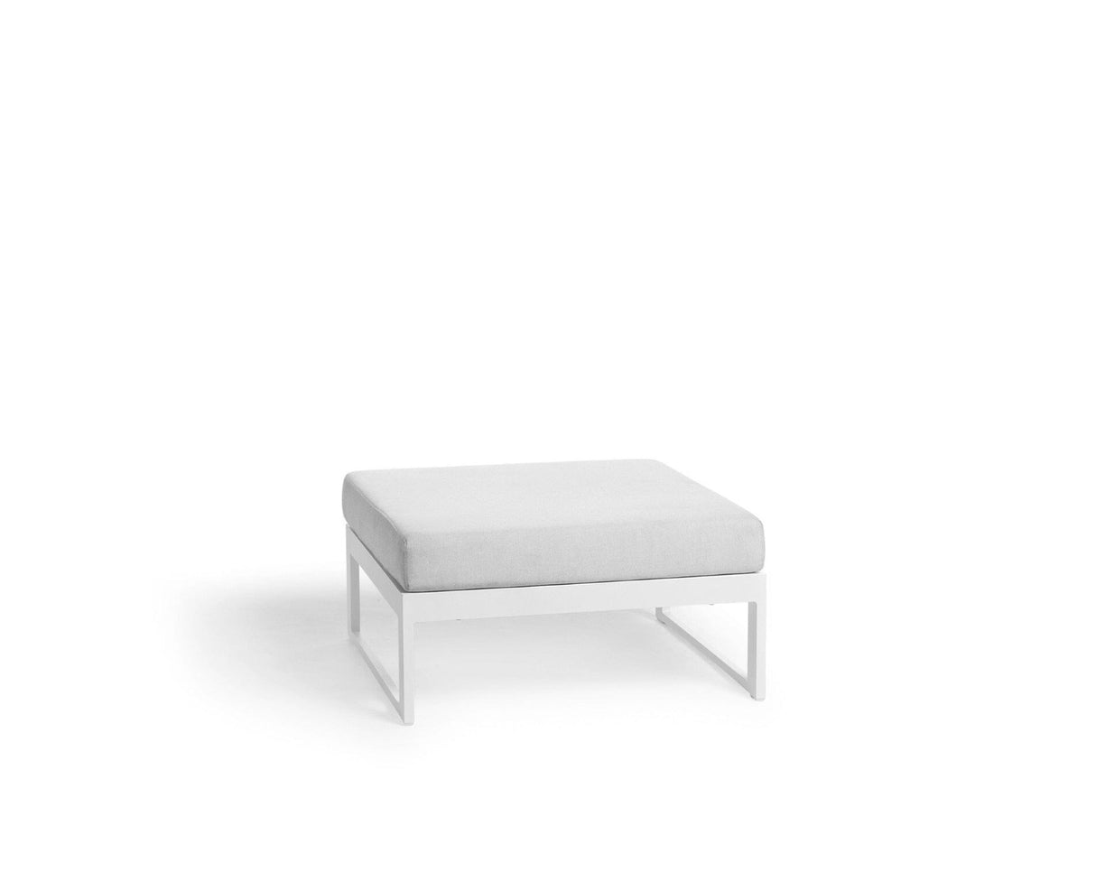 Diphano Landscape-Teak Medium Footstool Set de coussins inclus White AF08 + Tissu Shine C531