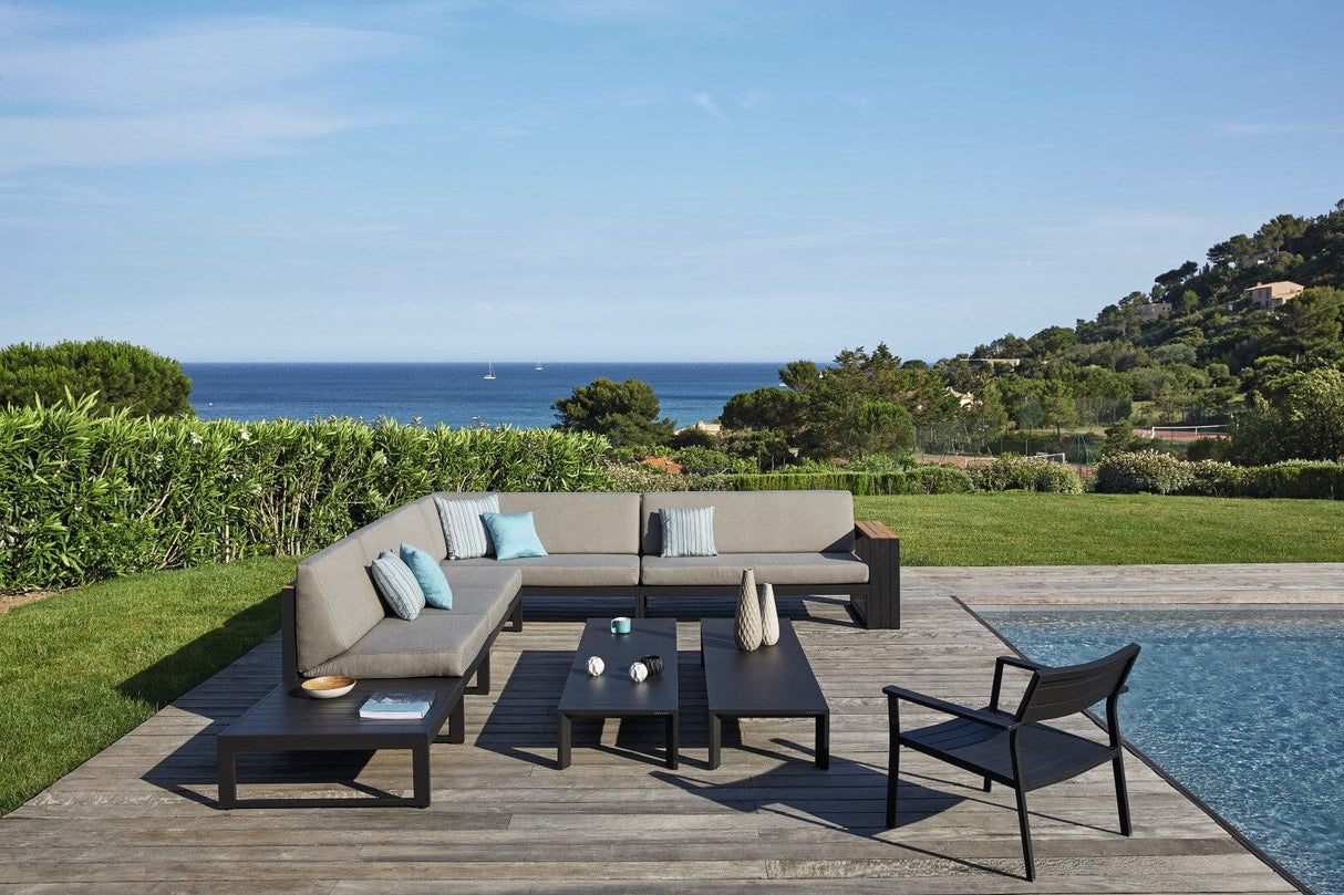 Diphano Landscape-Teak Right double Seat avec teck - Set de coussins inclus