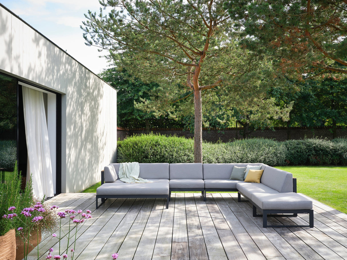 Diphano Landscape-Teak Small middle Seat avec teck - Set de coussins inclus