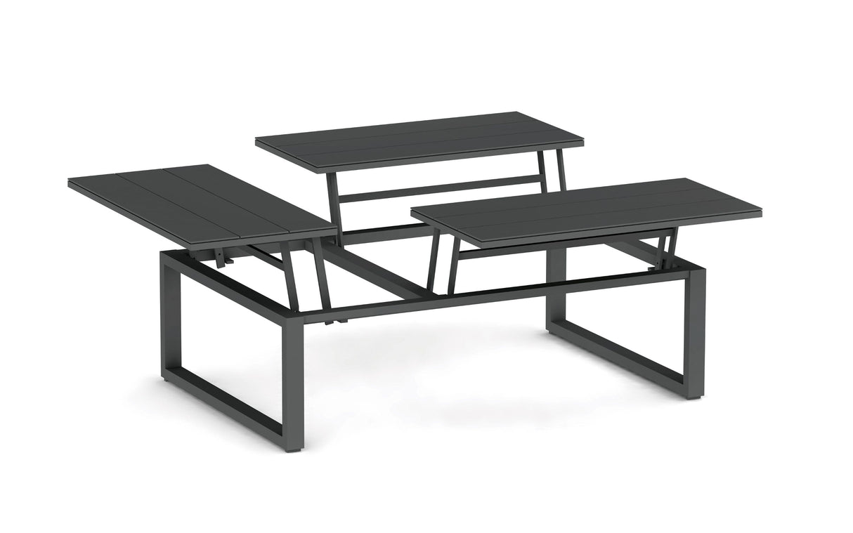 Diphano Landscape-Teak Table basse à Plateaux relevables - 3 plateaux Lava AF10