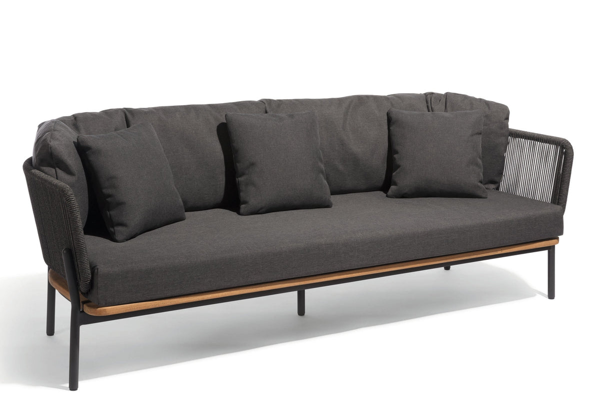 Diphano Omer Canapé Lounge 3 places - Coussins en sus Lava AF10 + Cordes Graphite 2R07