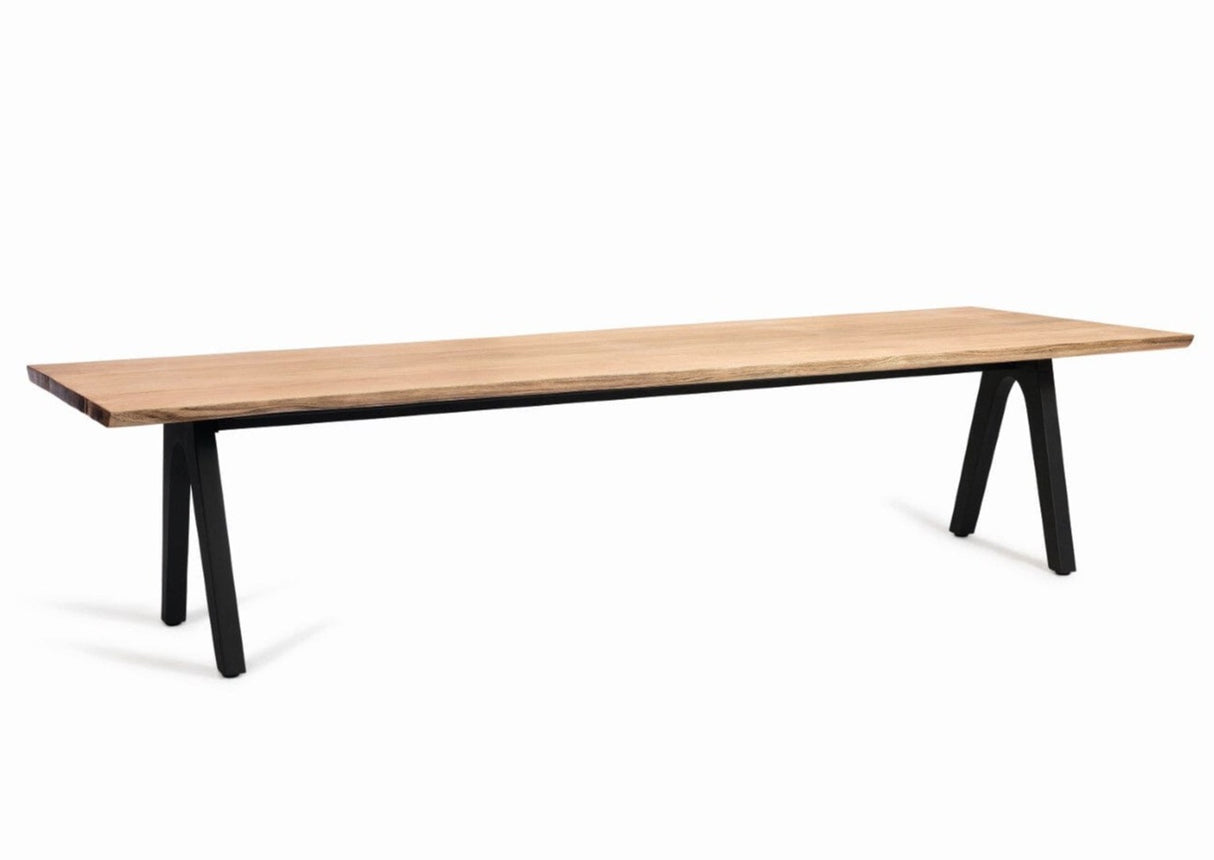 Diphano Pure Table repas 340x100cm Lava AF10 + Teck Naturel