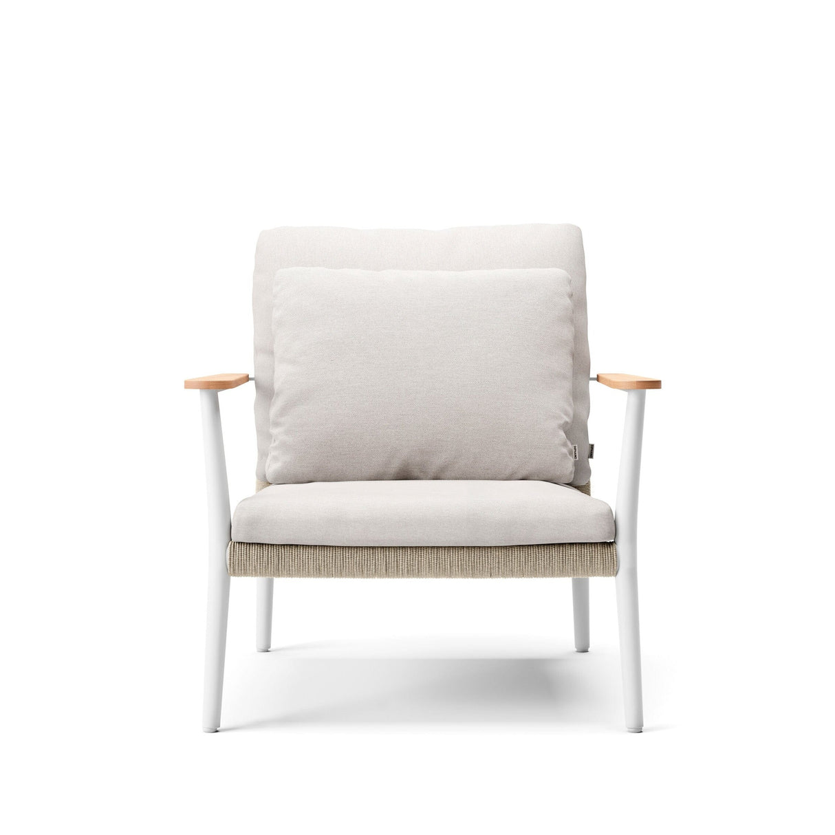 Diphano Ray Fauteuil Club Lounge avec accoudoirs en teck