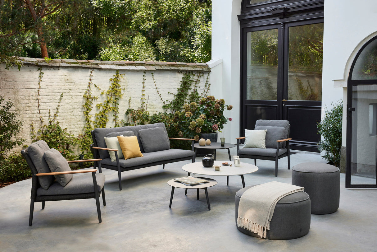 Diphano Ray Fauteuil Club Lounge avec accoudoirs en teck