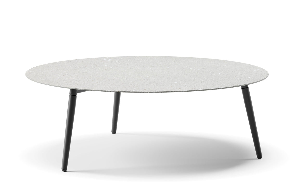 Diphano Ray Table basse Ø100cm h:33.5cm Aluminium Lava AF10 Ceramic Fossil 4K12