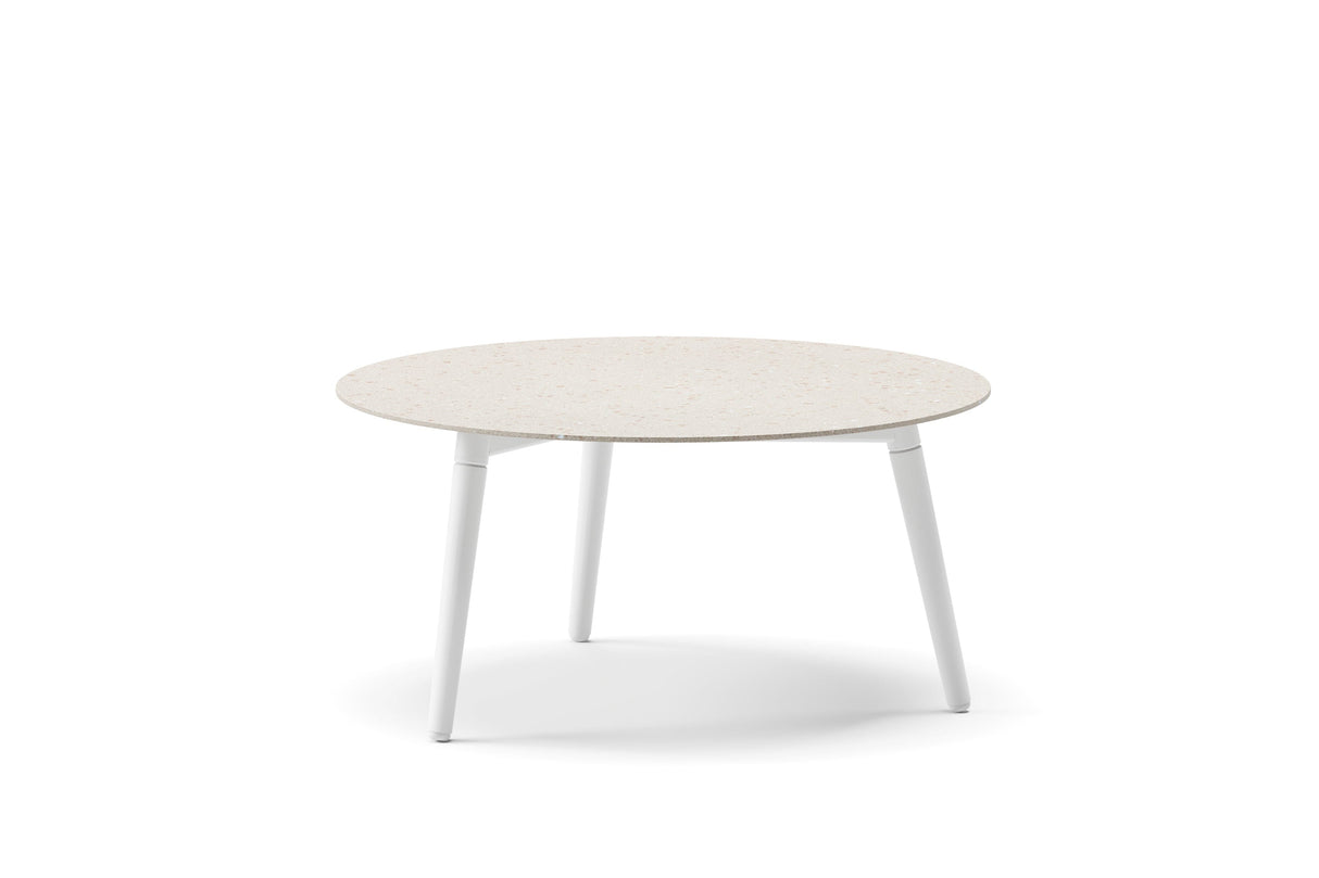 Diphano Ray Table basse Ø60cm h:28.5cm Aluminium White AF08 Ceramic Sand 4K11