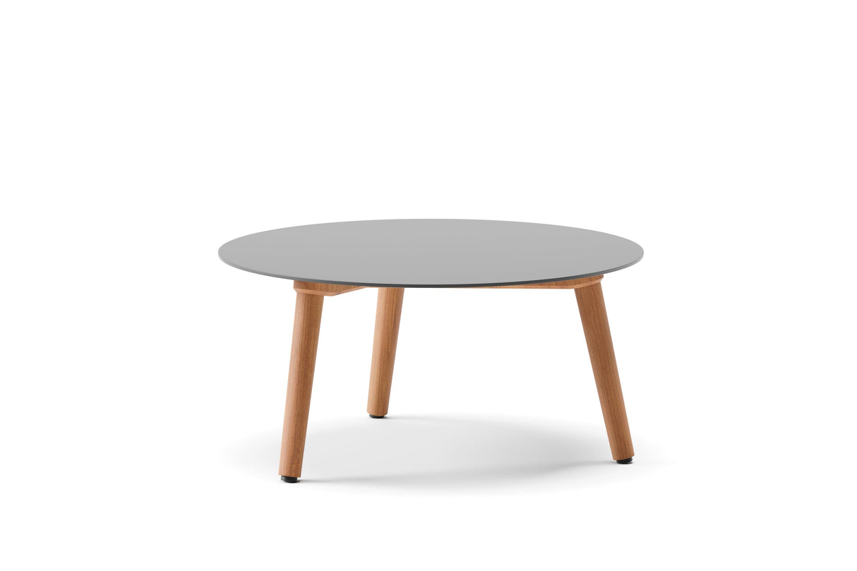 Diphano Ray Table basse Ø60cm h:28.5cm Natural Teak HFTK Aluminium Lava AF10