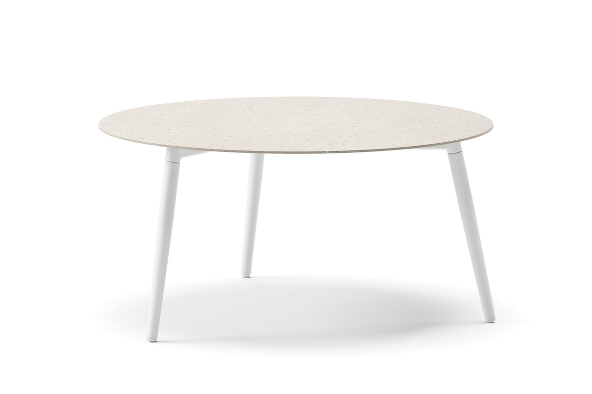 Diphano Ray Table basse Ø80cm h:35.5cm Aluminium White AF08 Ceramic Sand 4K11
