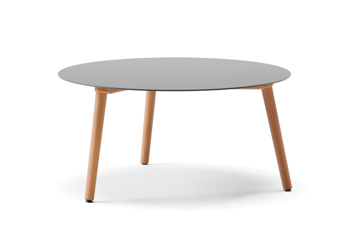 Diphano Ray Table basse Ø80cm h:35.5cm Natural Teak HFTK Aluminium Lava AF10