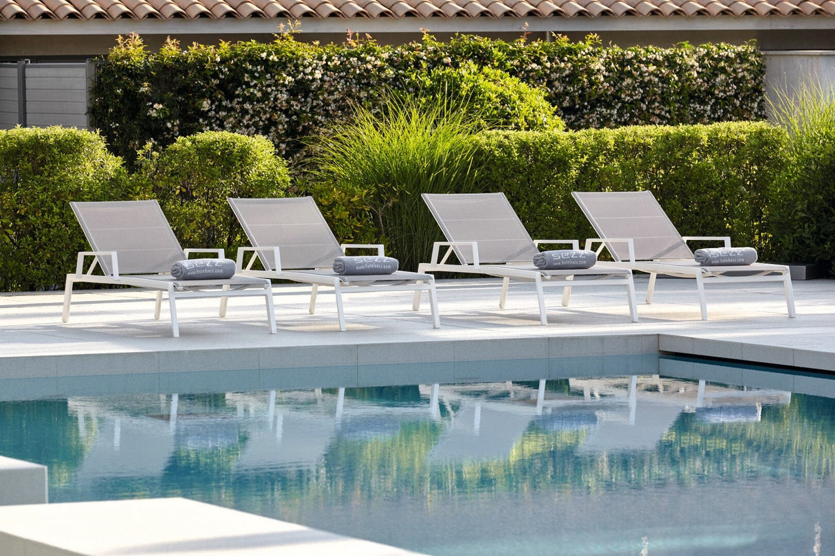 Diphano Selecta Chaise longue avec accoudoirs alu