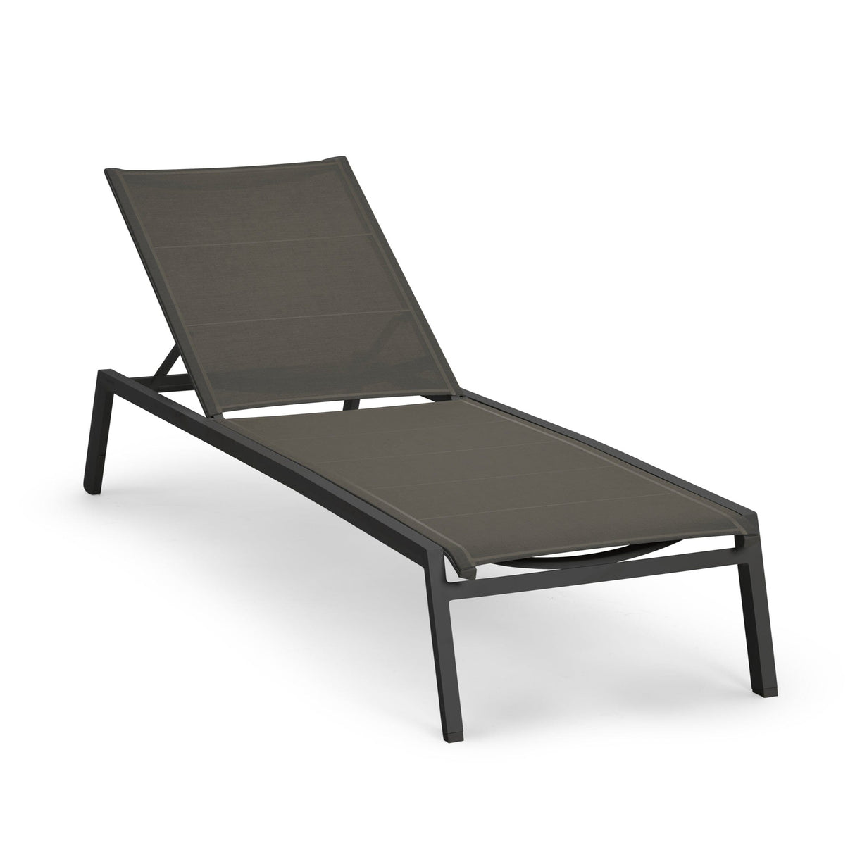 Diphano Selecta Chaise longue sans accoudoirs Lava AF10 + Toile Batyline Café T131