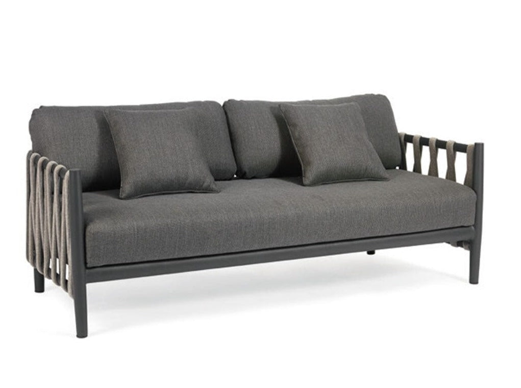 Diphano Switch Rope Canapé Lounge 2,5 places en cordes - Set de coussins inclus Lava AF10 + Cordes Onyx 5R04