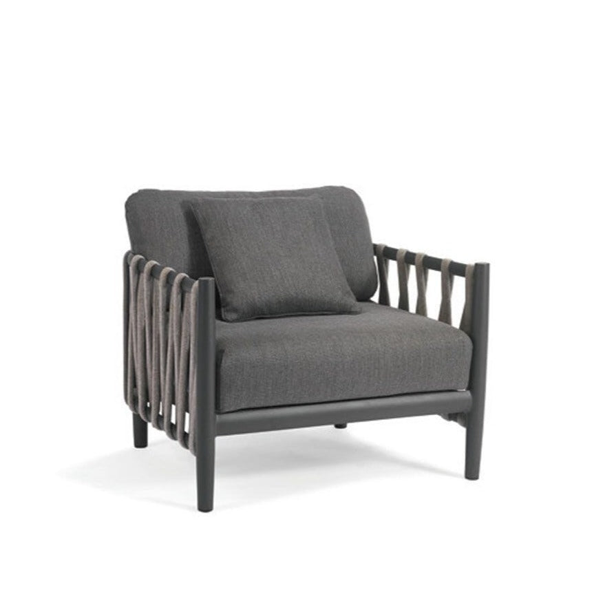 Diphano Switch Rope Fauteuil Club lounge en cordes - Set de coussins inclus