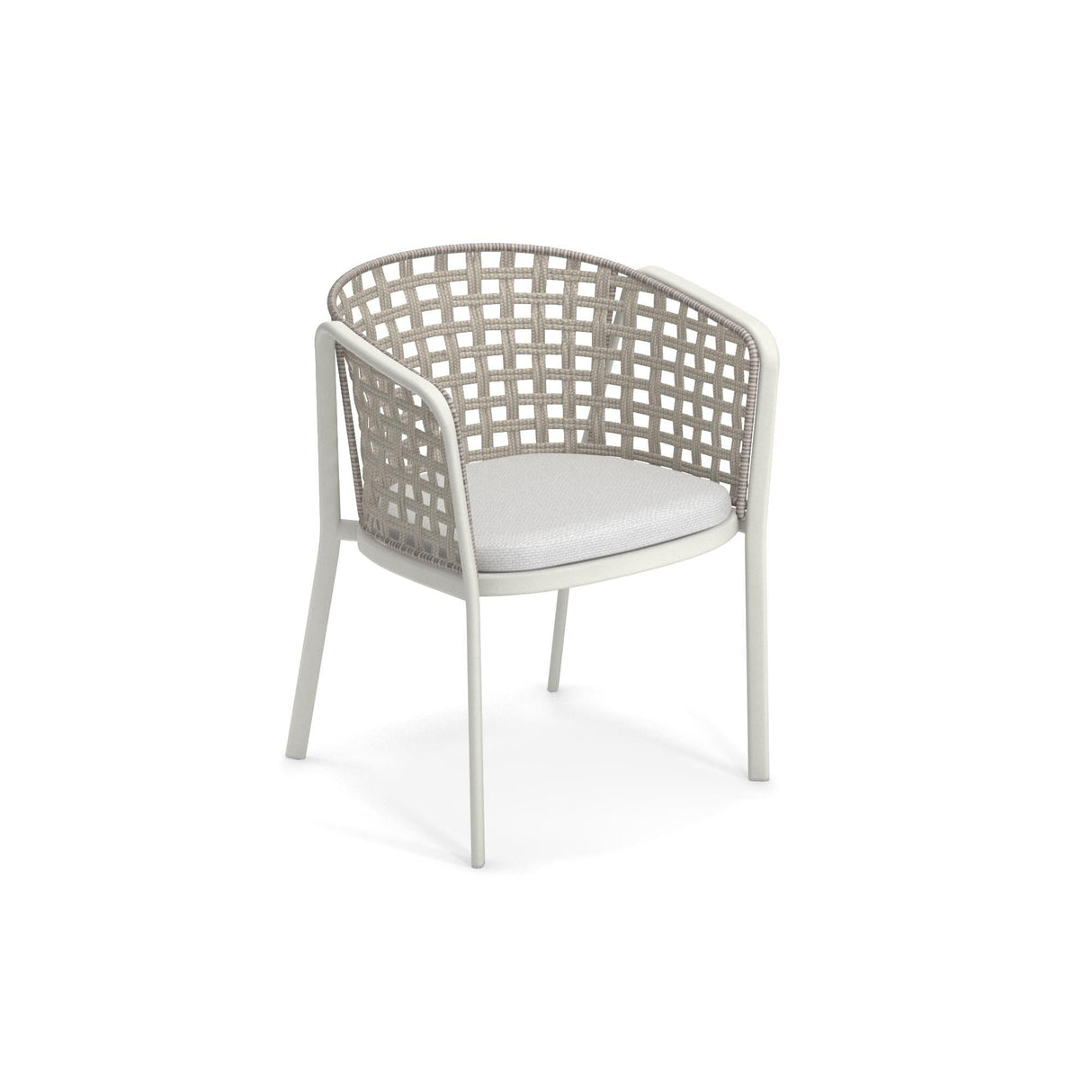 Emu 1213 Carousel Fauteuil Alu-Square Twist Rope Matt White 23 / Corde Melange Ivory 12