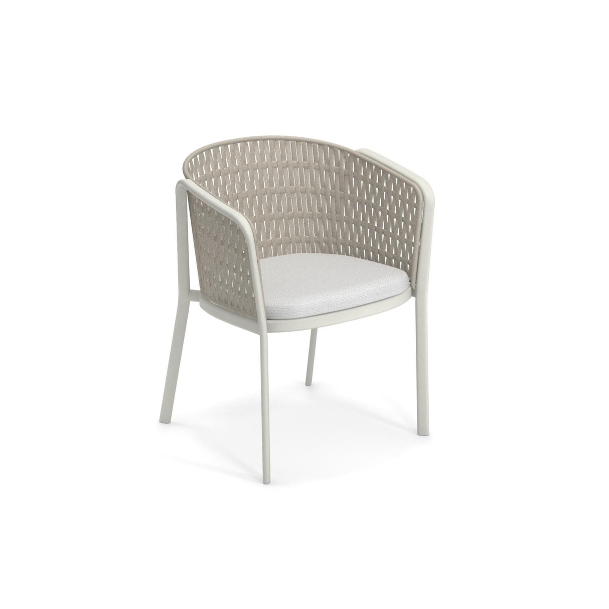 Emu 1214 Carousel Fauteuil Alu-Flat Rope Matt White 23 / Corde Melange Ivory 12