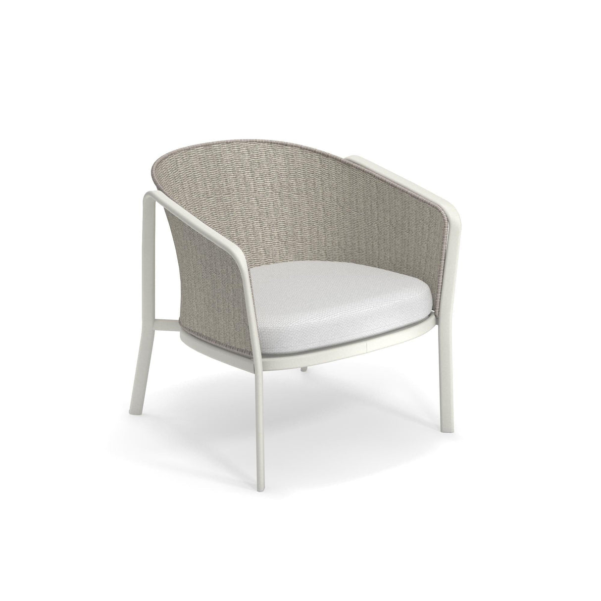 Emu 1216 Carousel Fauteuil Club Lounge Alu-Thick Twist Rope Matt White 23 / Corde Melange Ivory 12