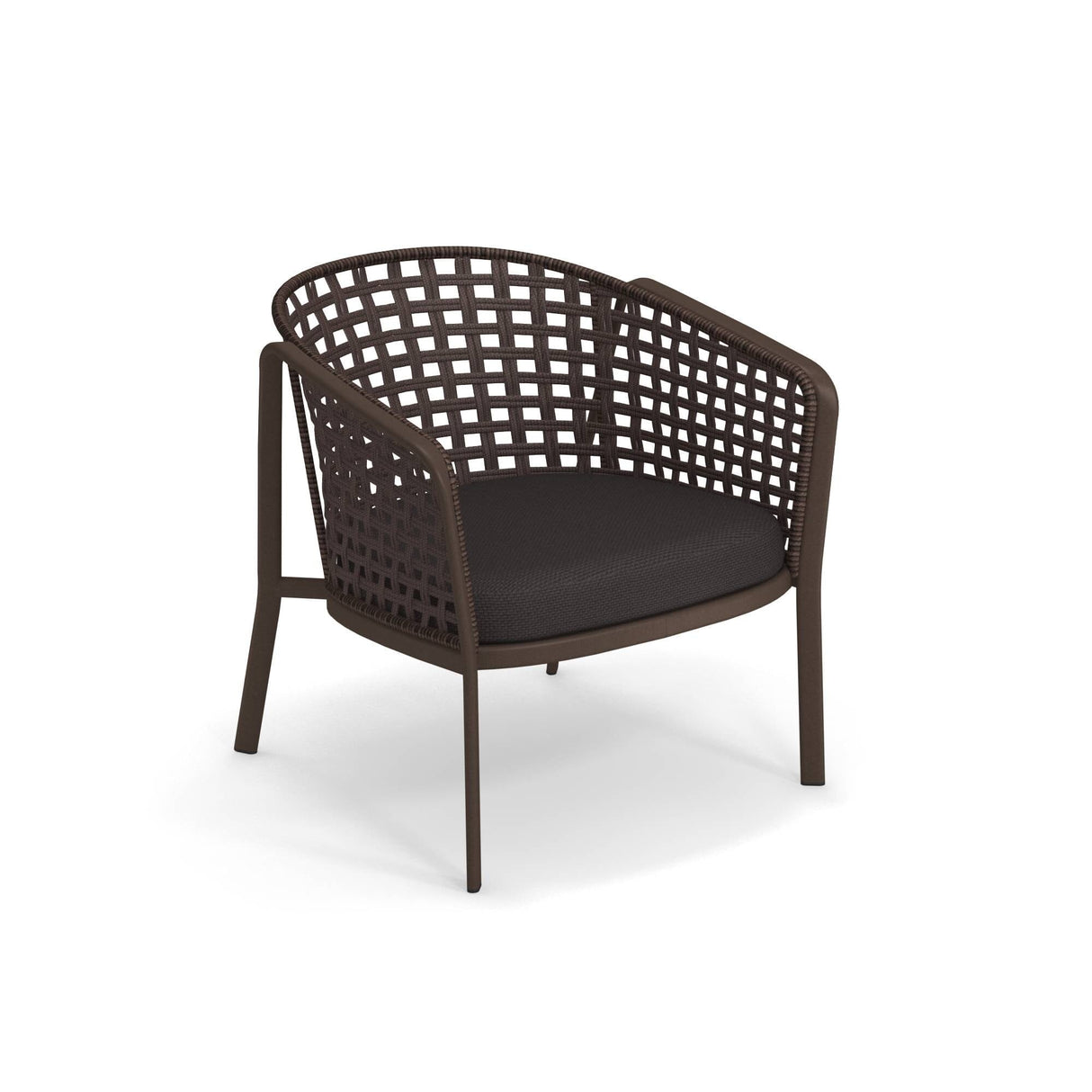 Emu 1217 Carousel Fauteuil Club Alu-Square Twist Rope Indian Brown 41 / Corde Melange Brown 19