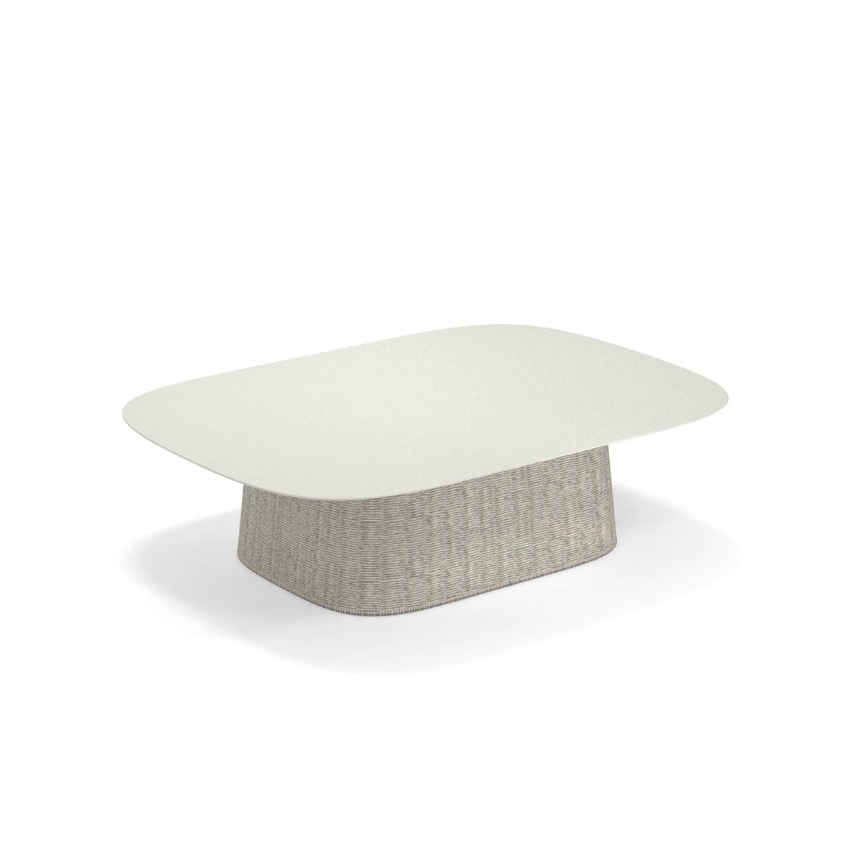 Emu 1224 Carousel Table basse 110x80cm Matt White 23 / Corde Melange Ivory 12