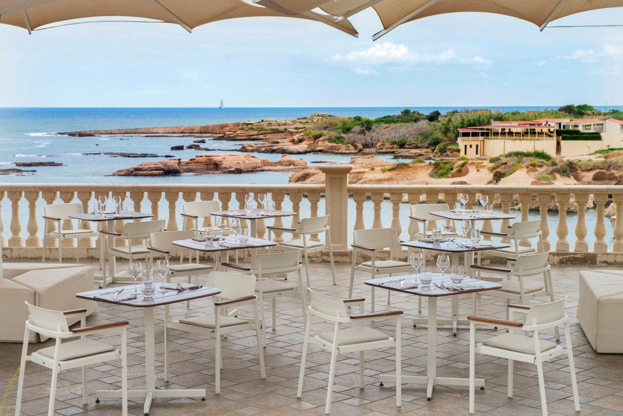 Emu 257 Shine Plateau de table Teck 79x79cm - Piétement en sus