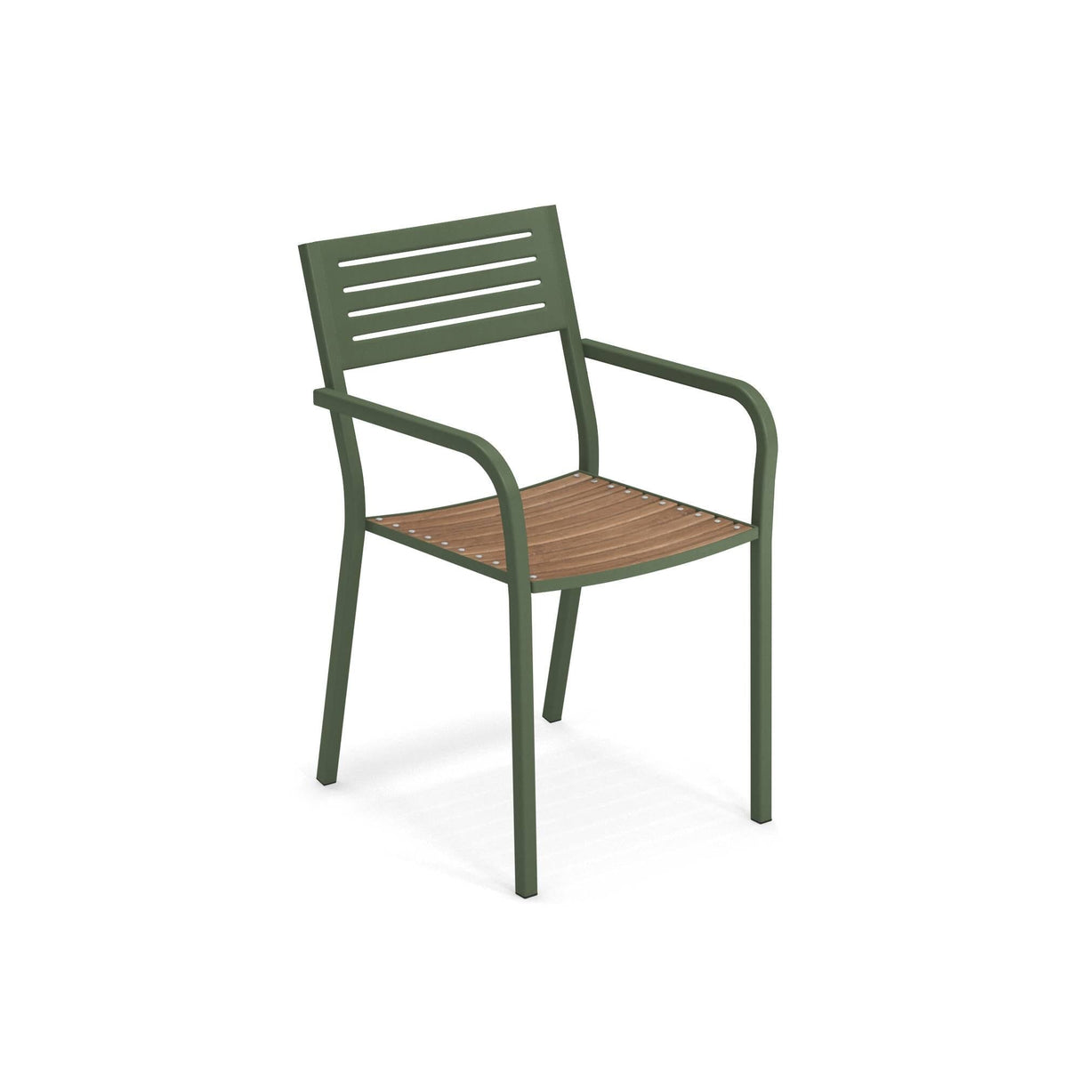 Emu 267 Segno Fauteuil avec Assise Teck Military Green 17 / Teck