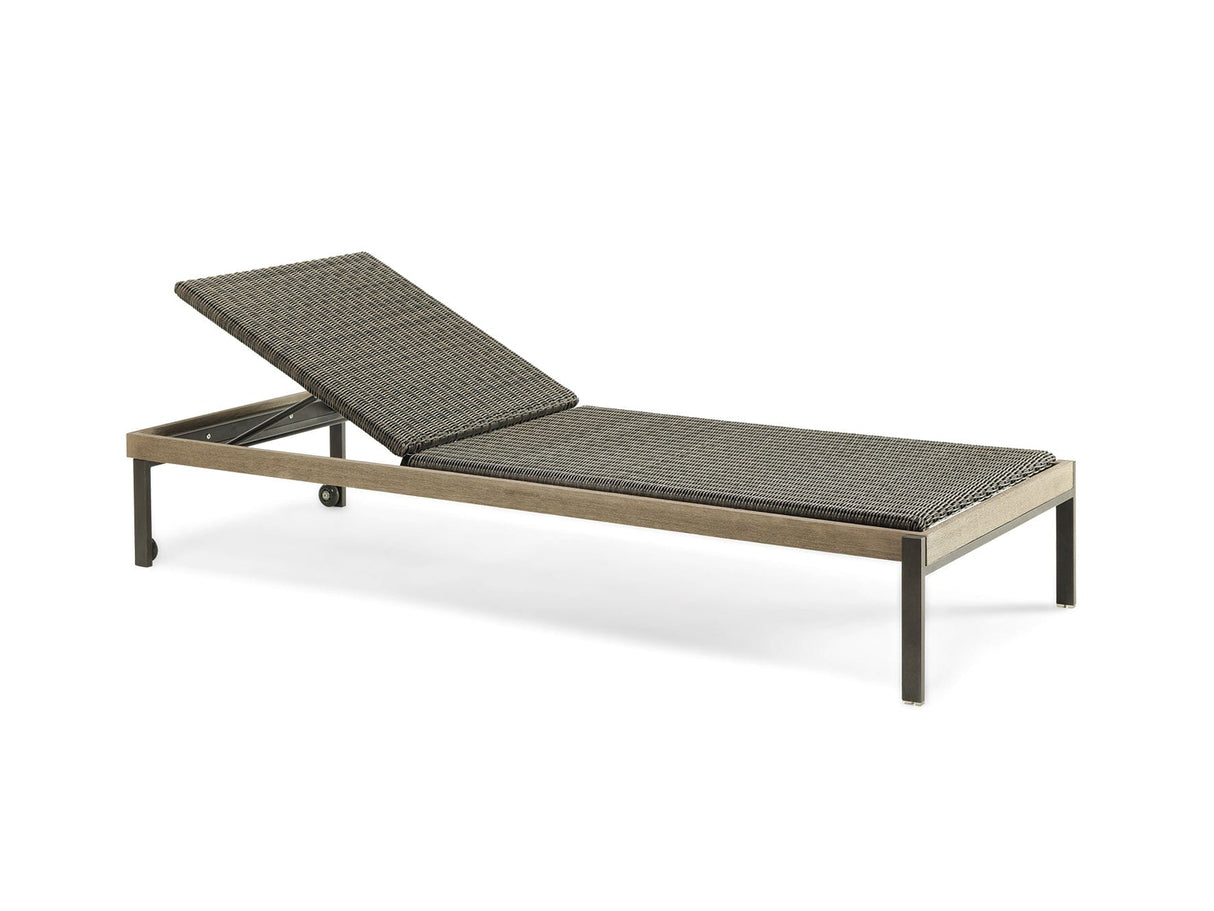 Ethimo Allaperto Mountain Etwick Chaise longue Coffee Brown + Pickled Teak Etwick Bark