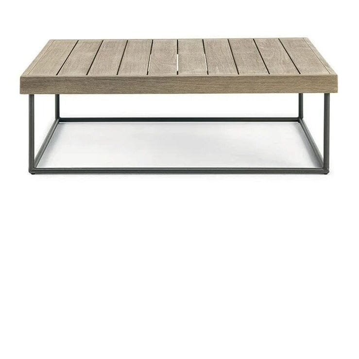 Ethimo Allaperto Mountain Table Basse Rectangulaire 70x100cm H:40cm Coffee Brown + Pickled Teak
