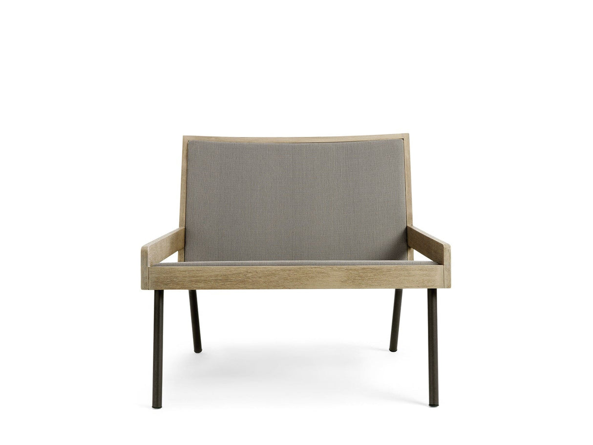 Ethimo Allaperto Urban Fauteuil bas Lounge Coffee Brown + Pickled Teak Ethitex Cappuccino