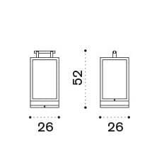 Ethimo Carré Lampe de Table pour l'extérieur